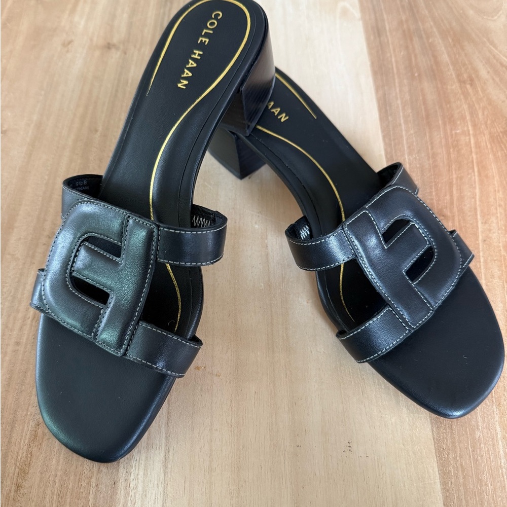 Cole Haan Black Chrisee Block Heel Sandal